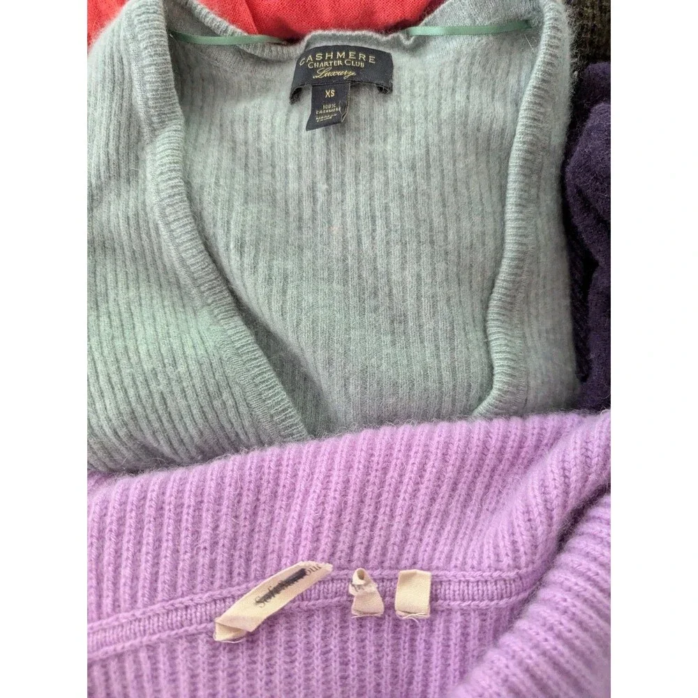 Lot Of 12 100% CASHMERE Sweaters Craft Cutter Lot Colors Brights 7 Lbs Upcycle